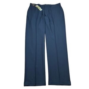 Haggar Premium Comfort Dress Pants‎ Mens 34x32 Blue Slim Fit Flex Waistband NEW